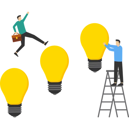 Business people create ideas for success  Illustration