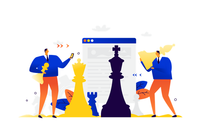 Business people creating strategy  Illustration
