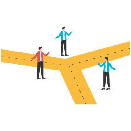 Business people decision and choice of direction  Illustration