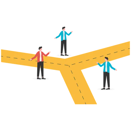 Business people decision and choice of direction  Illustration