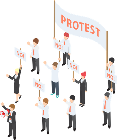 Business people demonstrating protest  Illustration