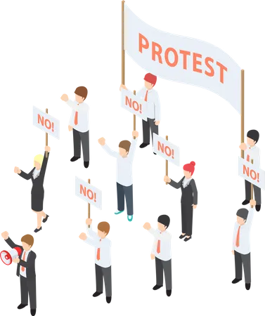 Business people demonstrating protest  Illustration