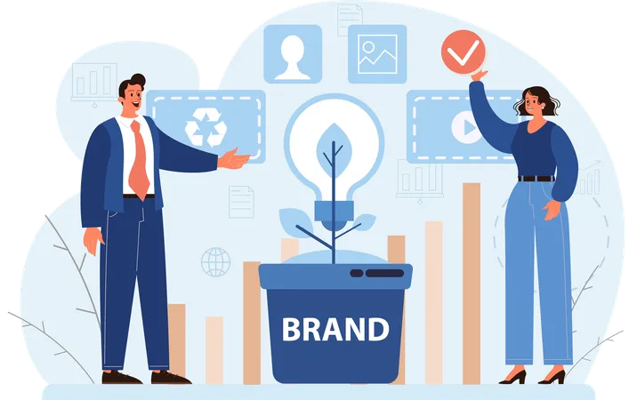 Business People Develop Brand  Illustration