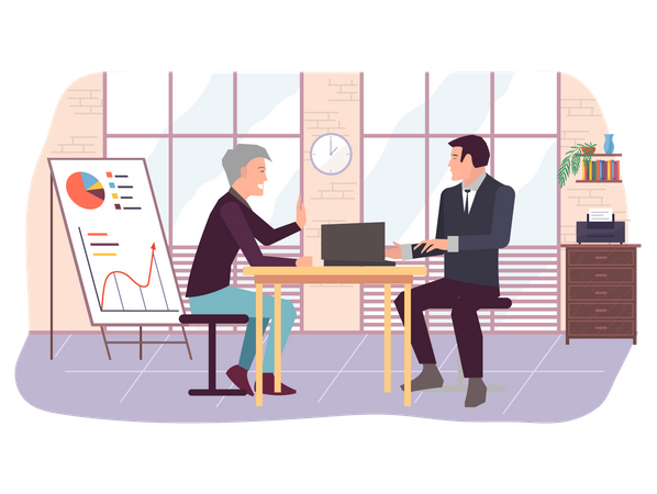 Business people discuss business strategy  Illustration