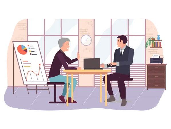 Business people discuss business strategy  Illustration