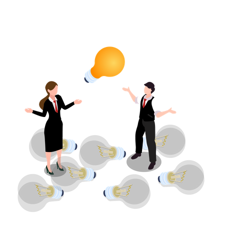 Business people discuss on business idea  Illustration