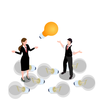 Business people discuss on business idea  Illustration