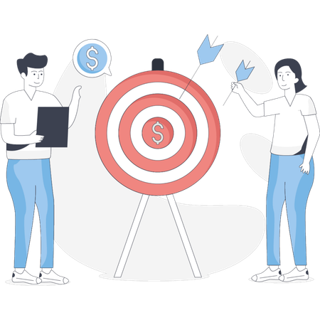 Business people discussing about business target  Illustration