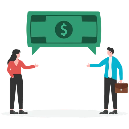 Business people discussing about money  Illustration