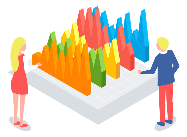 Business people discussing analysis charts  Illustration