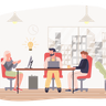 people discussing business illustration