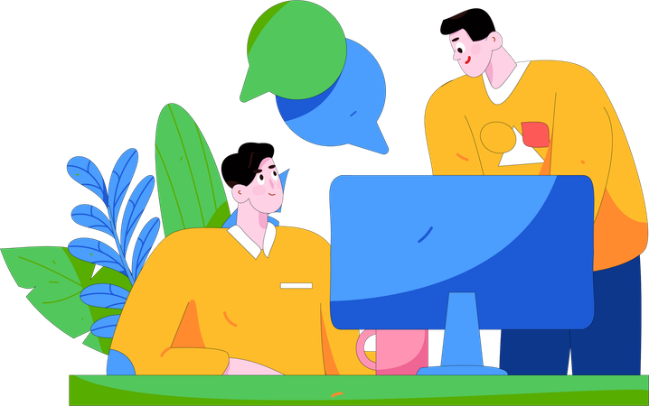 Business people discussing each other  Illustration