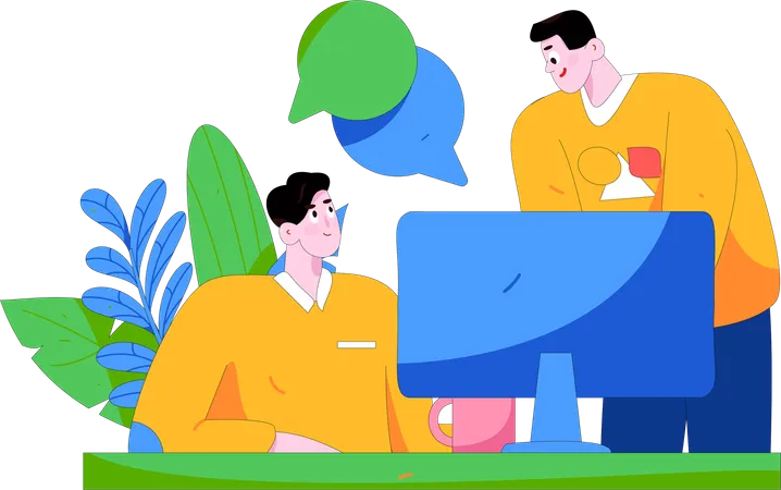 Business people discussing each other  Illustration