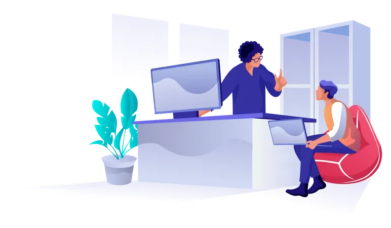 Business people discussing in office Illustration