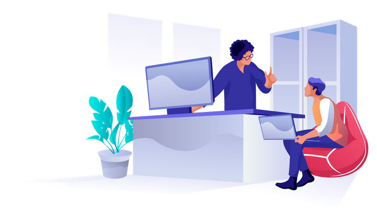 Business people discussing in office  Illustration