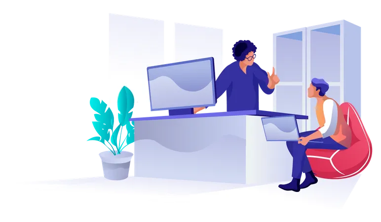 Business people discussing in office  Illustration