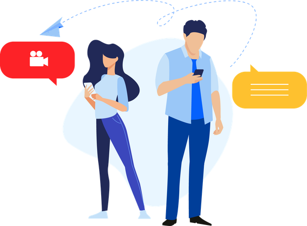 Business people discussing in video call  Illustration