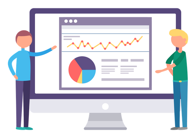 Business People Discussing on analysis  Illustration