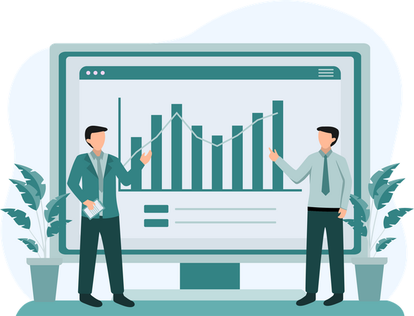 Business People Discussing on analysis  Illustration