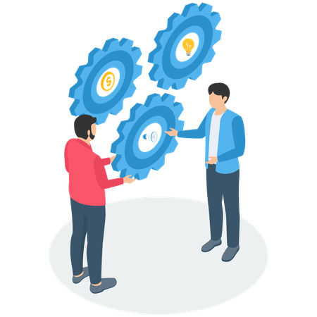 Business People Discussing on Business Configuration  Illustration