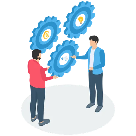 Business People Discussing on Business Configuration  Illustration