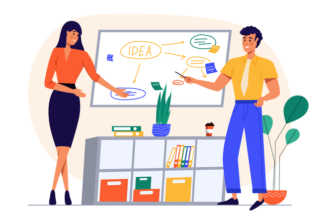 Business people discussing on idea  Illustration