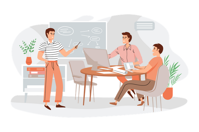 Business people discussing on planning  Illustration