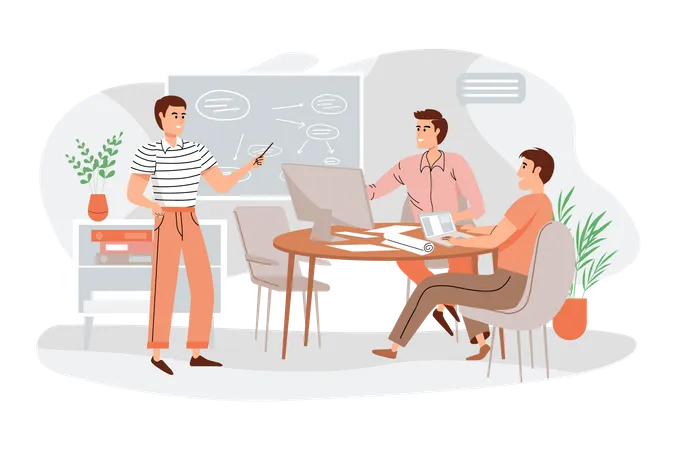 Business people discussing on planning  Illustration