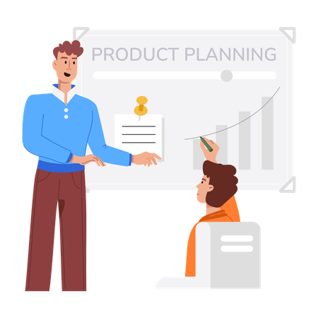 Business People Discussing on Product Planning  Illustration