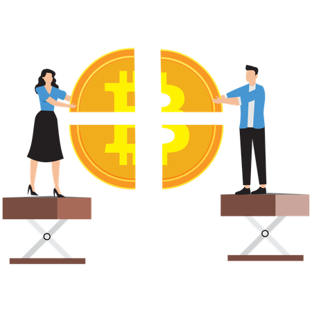 Business people distributing finance  Illustration