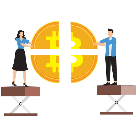 Business people distributing finance  Illustration