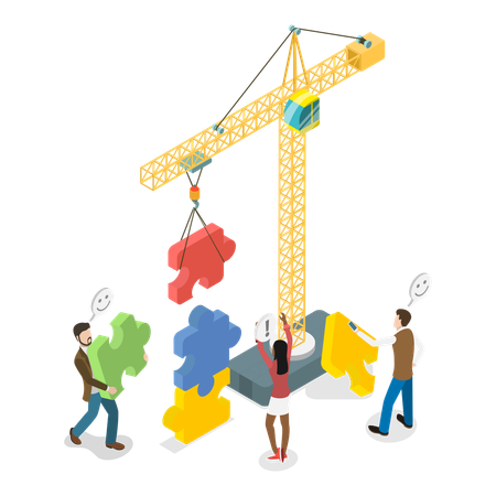 Business people doibg Business Cooperation  Illustration