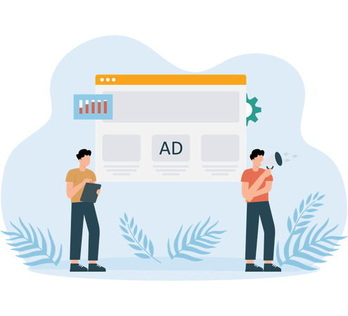 Business people doing ad marketing  Illustration