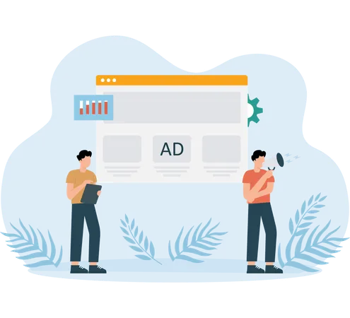 Business people doing ad marketing  Illustration