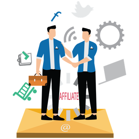 Business People Doing Affiliate Marketing  Illustration