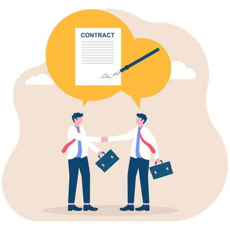 Business people doing business agreement  Illustration