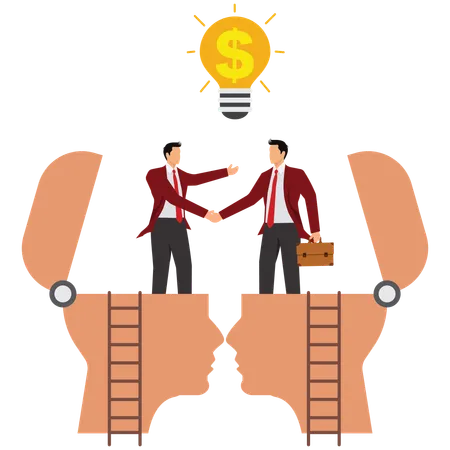 Business people doing business agreement  Illustration