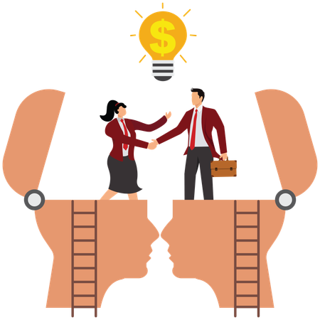 Business people doing business agreement  Illustration