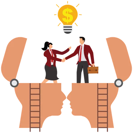 Business people doing business agreement  Illustration