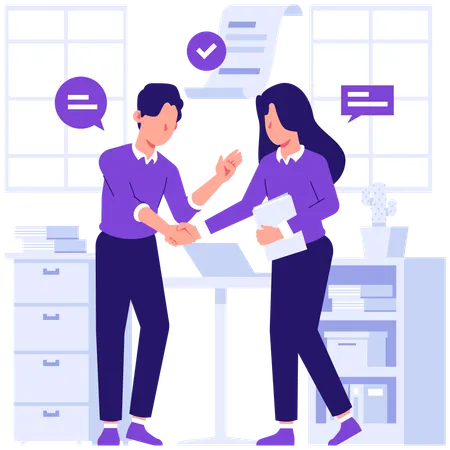 Business people doing business agreement  Illustration