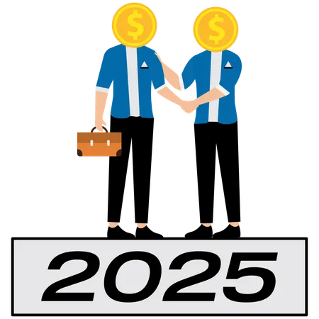 Business people doing business agreement  Illustration