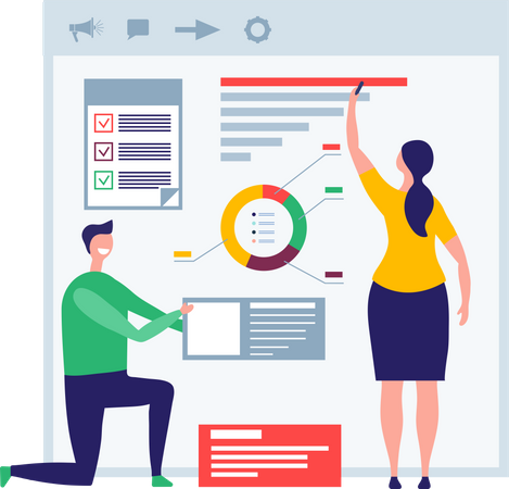 Business people doing analysis  Illustration