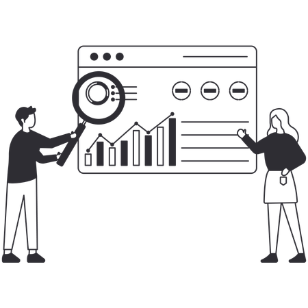 Business people doing Business analysis  Illustration