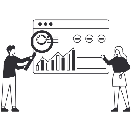 Business people doing Business analysis  Illustration