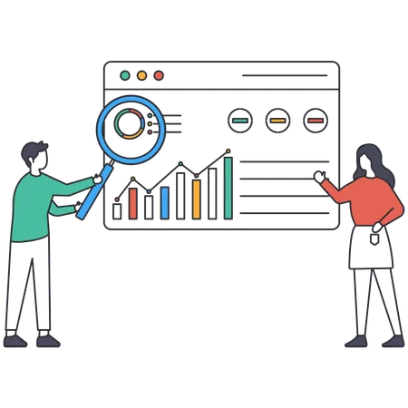 Business people doing Business analysis  Illustration