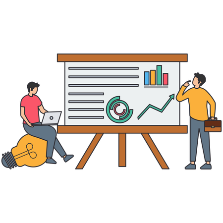 Business people doing business analysis  Illustration