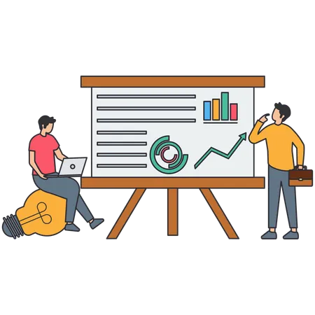 Business people doing business analysis  Illustration