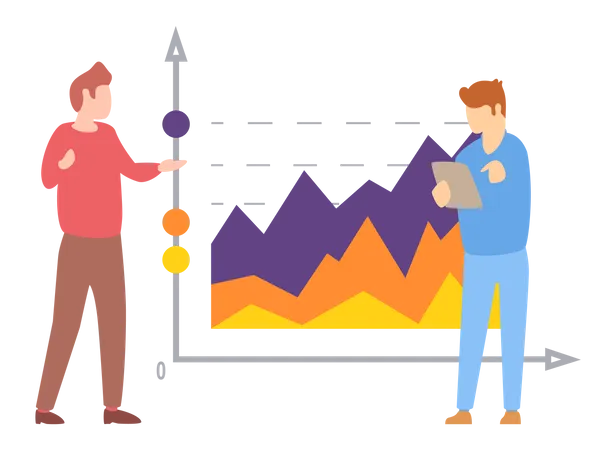 Business people doing analytics presentation  Illustration