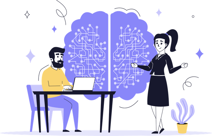 Business people doing brainstorming  Illustration