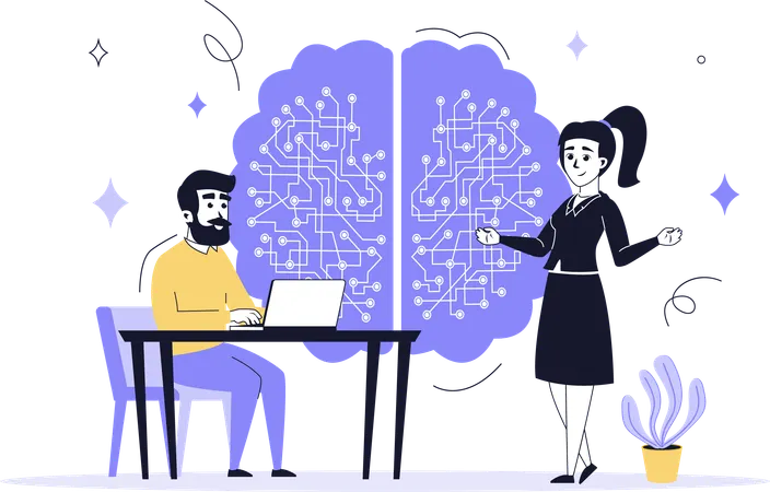Business people doing brainstorming  Illustration